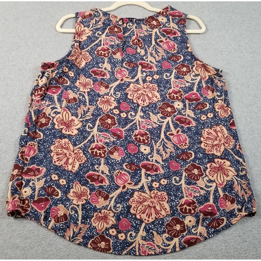 Sonoma Tank Top Womens Medium M Blue Pink V-Neck Casual Blouse Sleeveless Spring - Picture 3 of 11